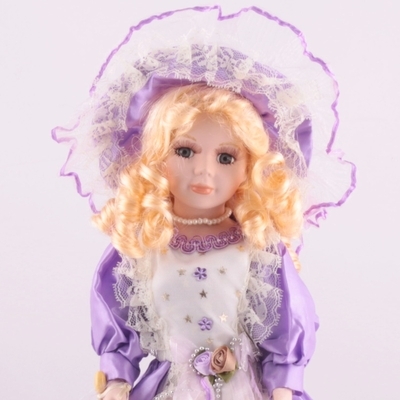 Doll porcelánová panenka Leona 40 cm fialová - 2