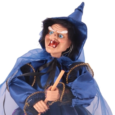 Závěsná velká čarodějnice Beatrice 40 cm modrá - 2