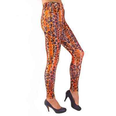 Kalhotové legíny Leopard oranžové - 3