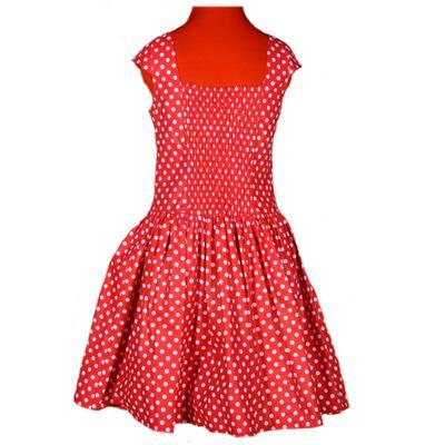 Červené šaty Margita s puntíky - 38, 38 - 3