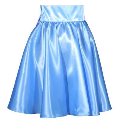 Modrá saténová sukně s pevným pasem Kimberly - 3