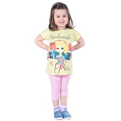 Žluté dívčí tričko s krátkým rukávem Olla - 3