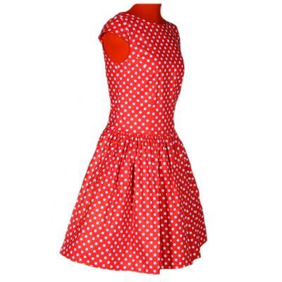 Červené šaty Margita s puntíky - 38, 38 - 4
