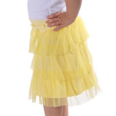 Dívčí tylová sukně Tamara s volány žlutá - 4