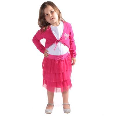 Dívčí tylová sukně Tamara s volány růžová - 134, 134 - 4