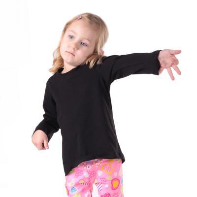 Dětské tričko dlouhý rukáv Marlen černé - 152, 152 - 5