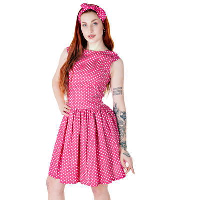 Růžové šaty Šarlota s puntíky - 5