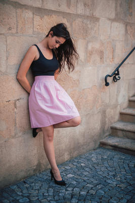 Růžová zavinovací sukně Annie bez potisku - 5